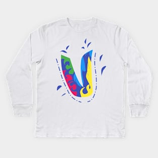 Letter V Kids Long Sleeve T-Shirt